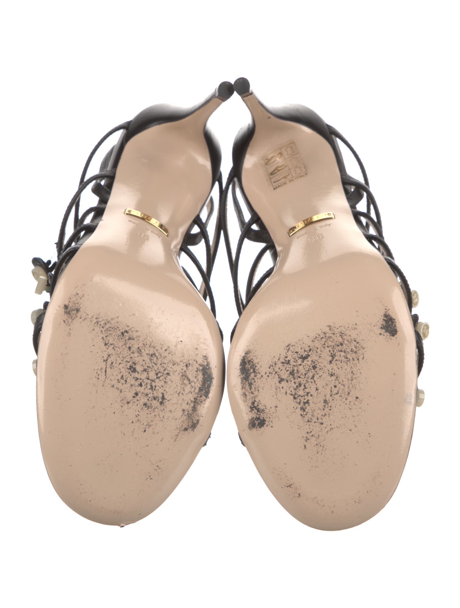 Gucci Interlocking G Logo Leather Slingback Sandals