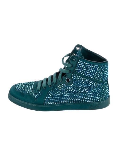Gucci Suede Crystal Embellishments Sneakers