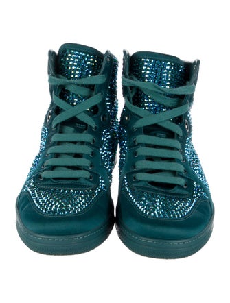 Gucci Suede Crystal Embellishments Sneakers