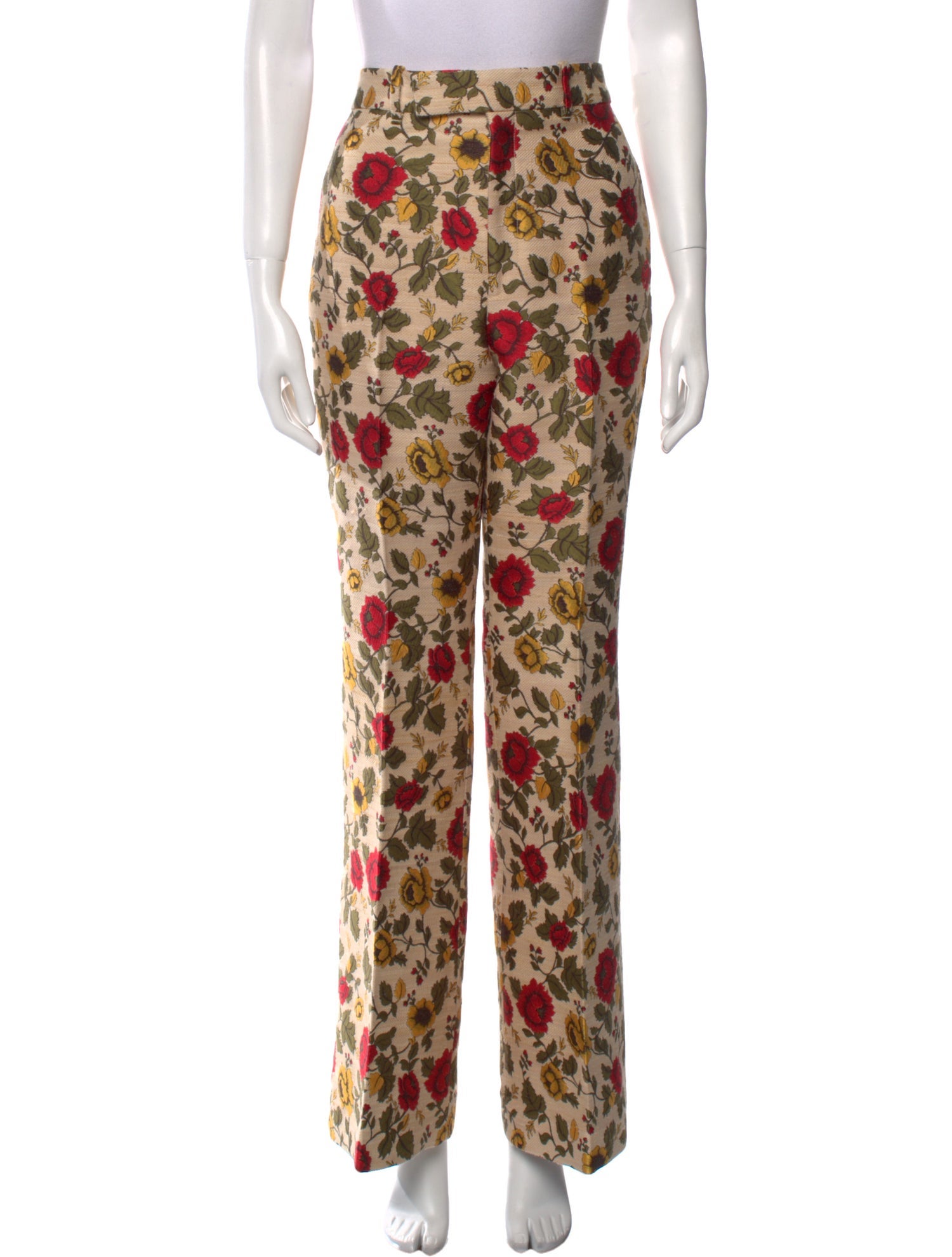 Gucci Floral Print Wide Leg Pants