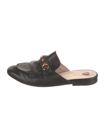 Gucci Web Accent Leather Mules