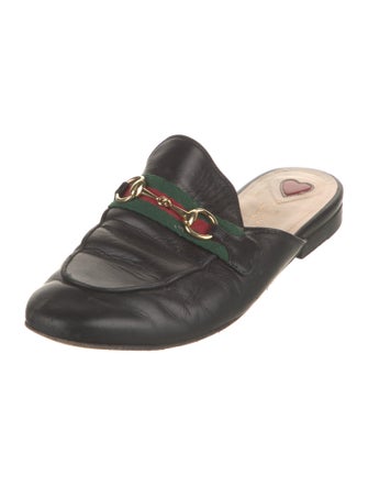 Gucci Web Accent Leather Mules
