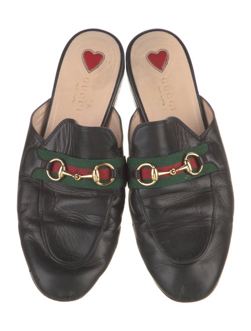 Gucci Web Accent Leather Mules