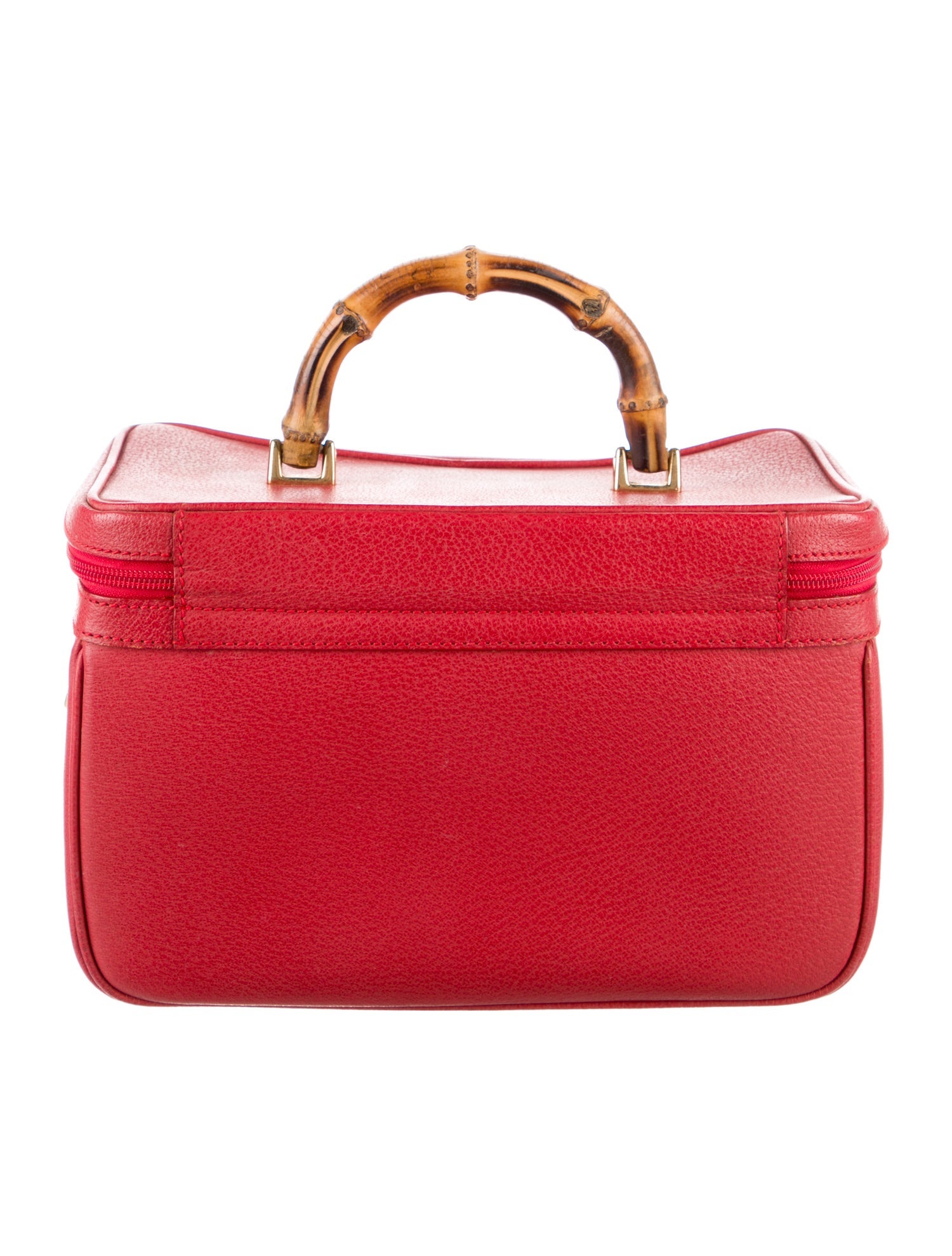 Gucci Red Leather Cosmetic Bag