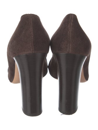 Gucci Horsebit Accent Suede Pumps