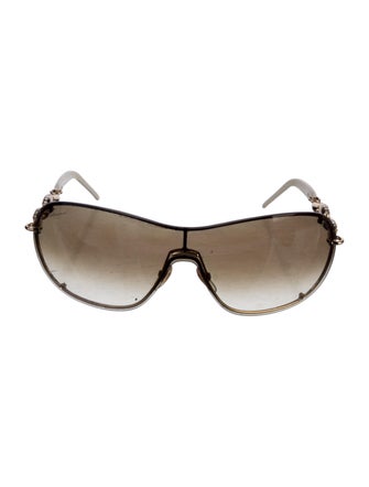 Gucci Interlocking G Logo Shield Sunglasses