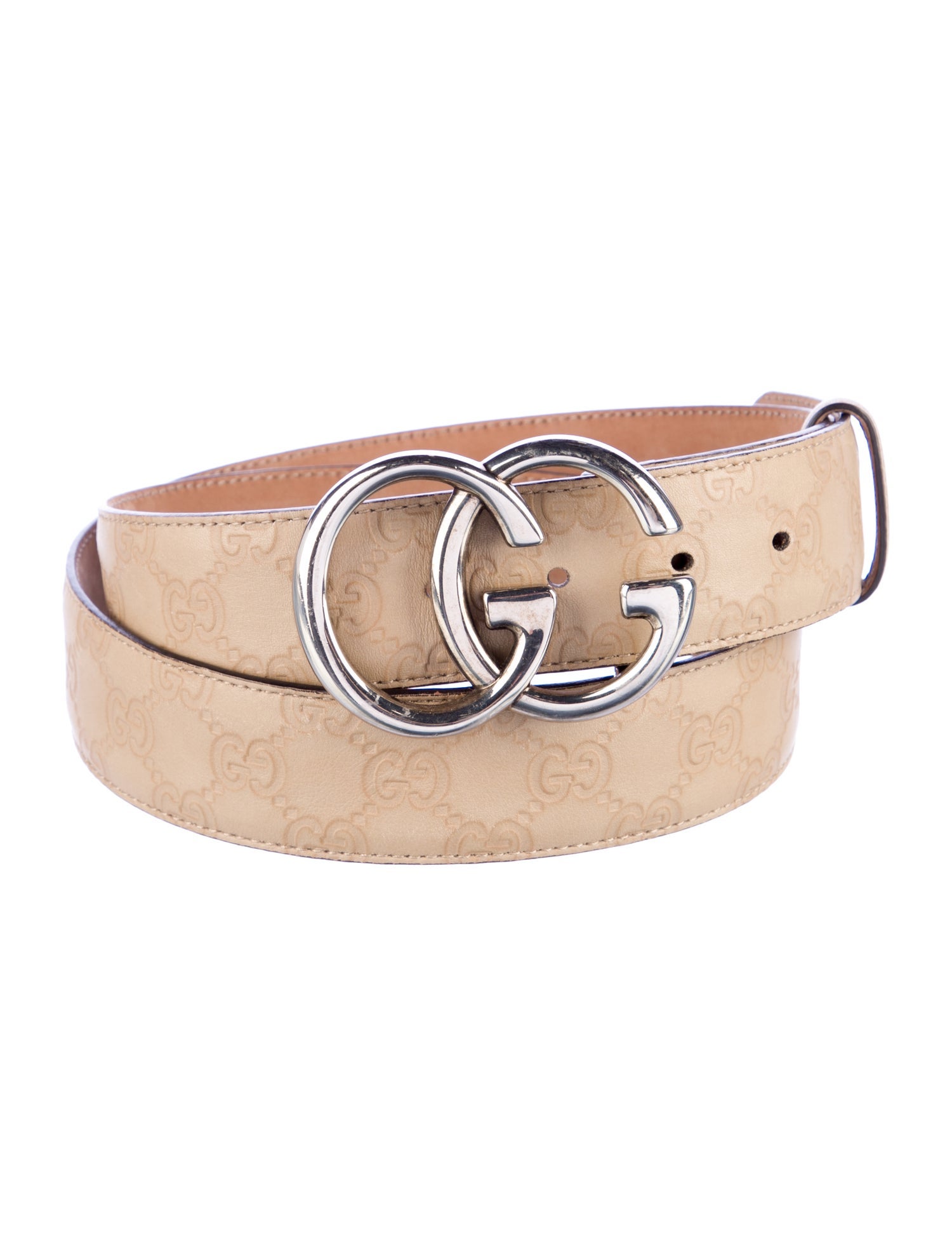 Gucci Double G Logo Leather Belt