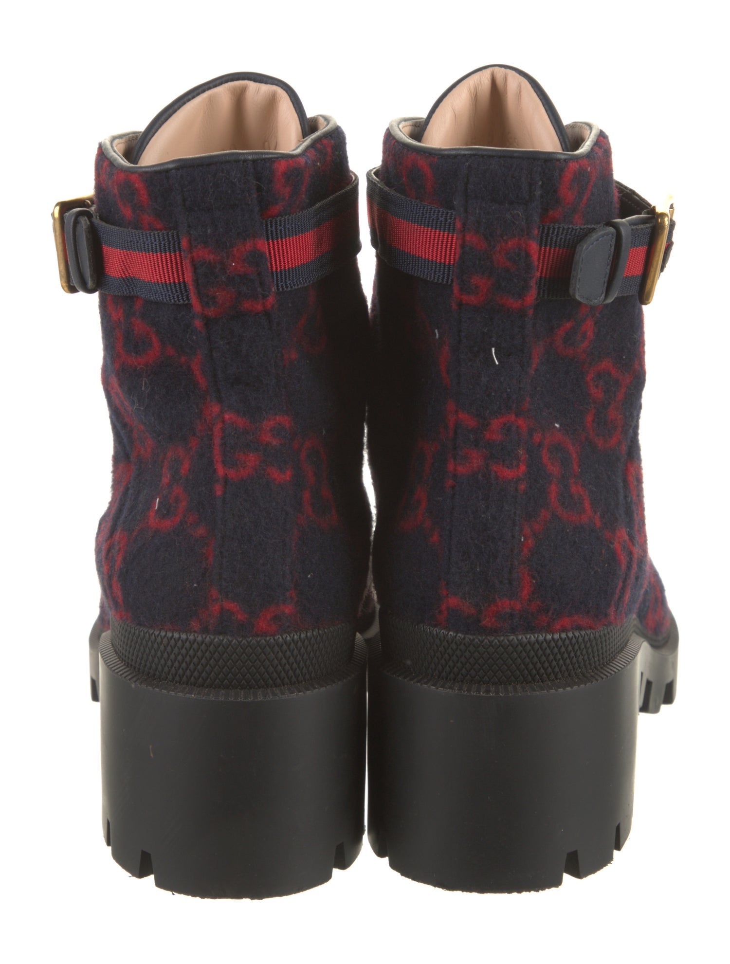 Gucci Wool Printed Combat Boots