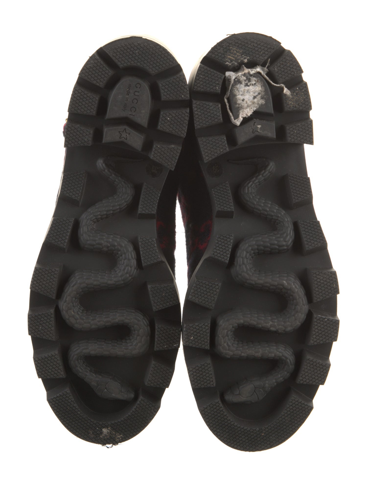 Gucci Wool Printed Combat Boots