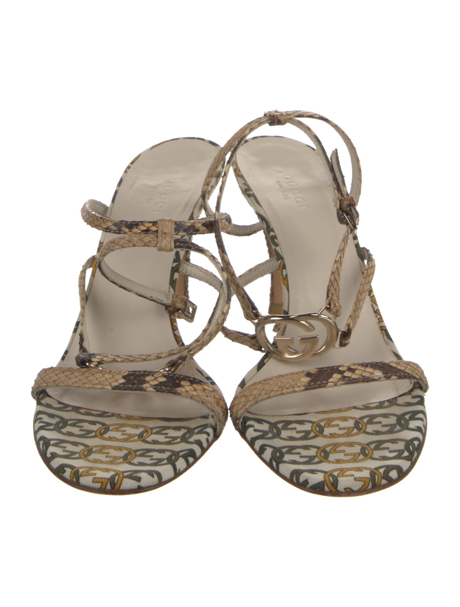 Gucci Python Floral Print Sandals