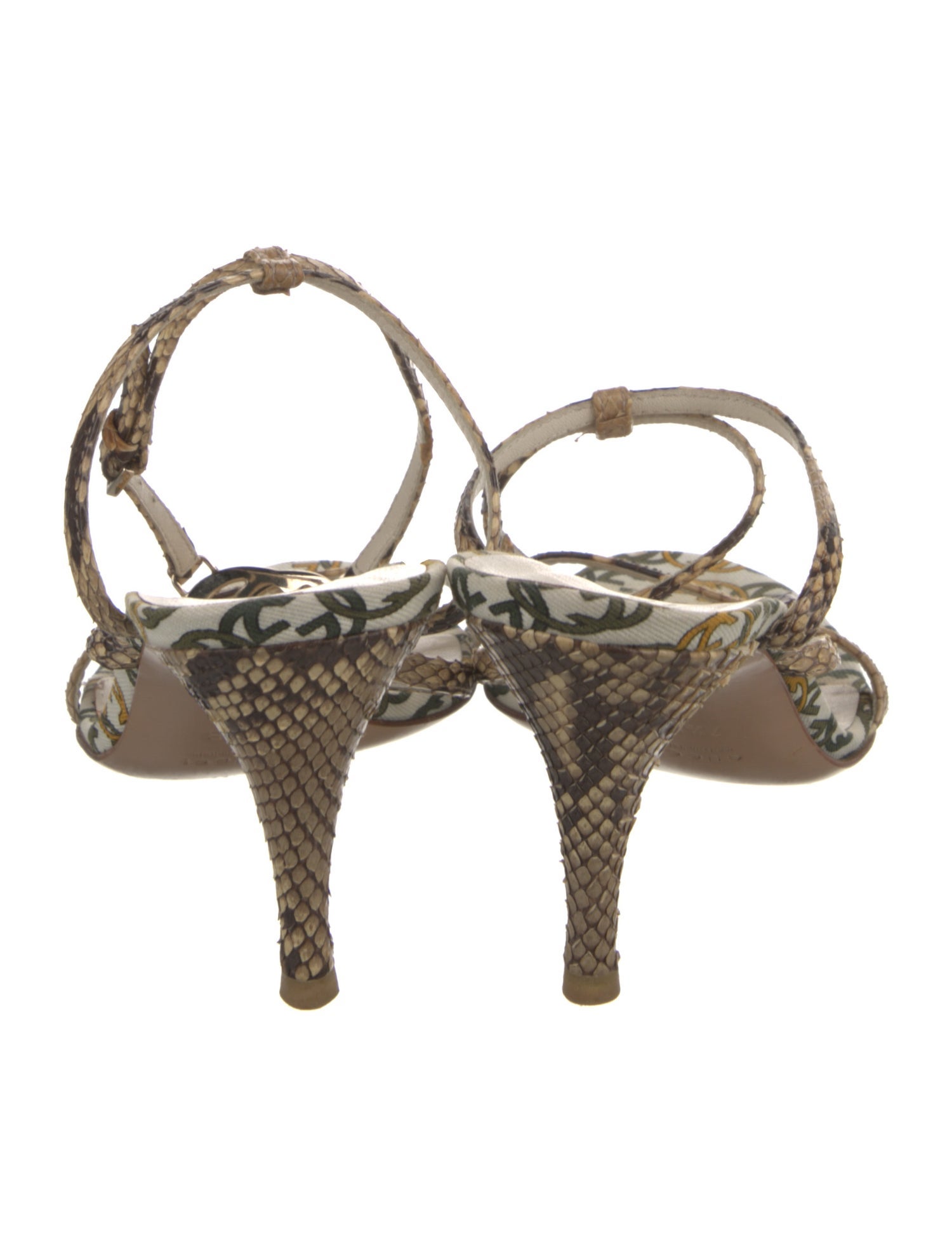 Gucci Python Floral Print Sandals