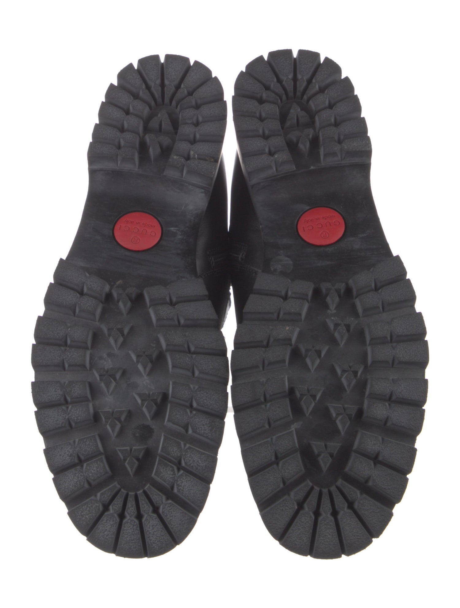 Gucci Interlocking G Logo Leather Combat Boots