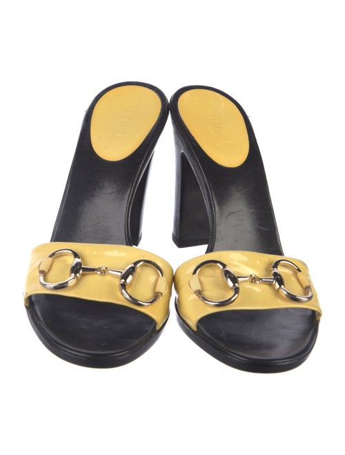 Gucci Horsebit Accent Patent Leather Slides