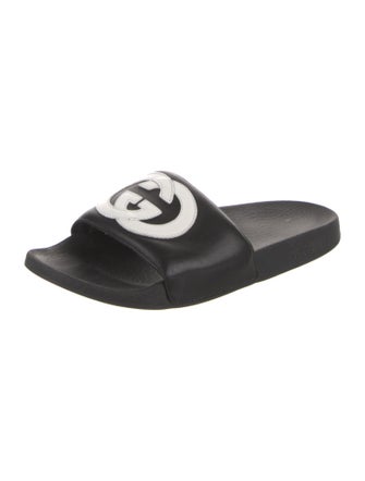 Gucci Interlocking G Logo Leather Slides