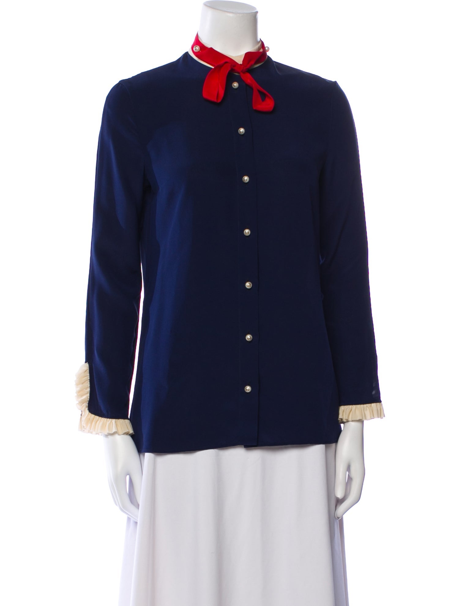 Gucci 2018 Long Sleeve Button-Up Top