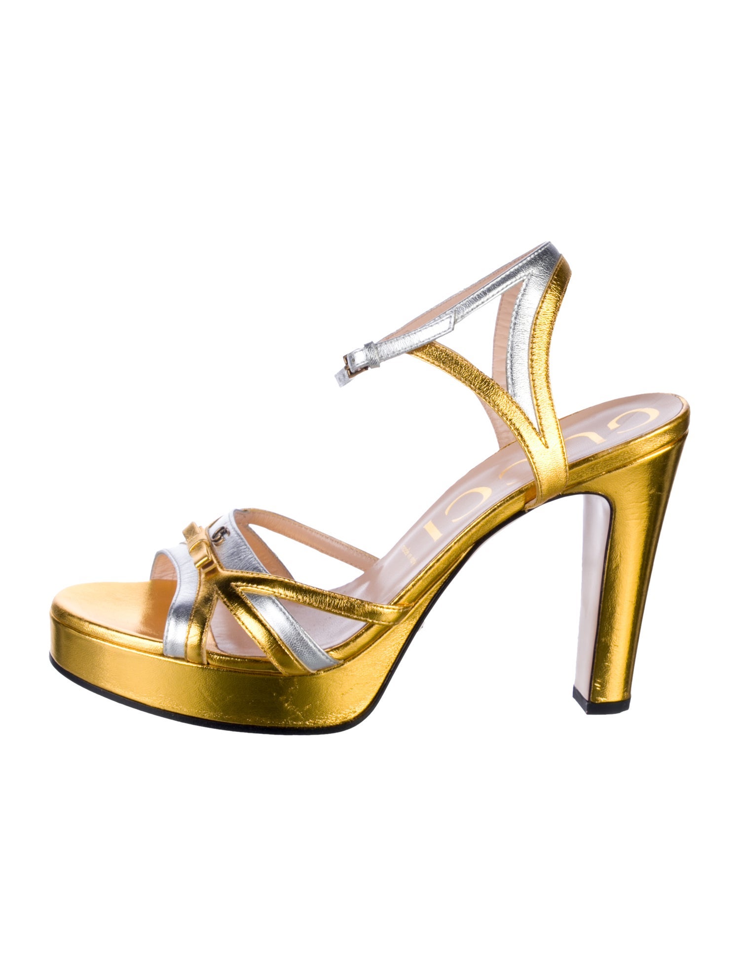 Gucci Double G Logo Leather Sandals