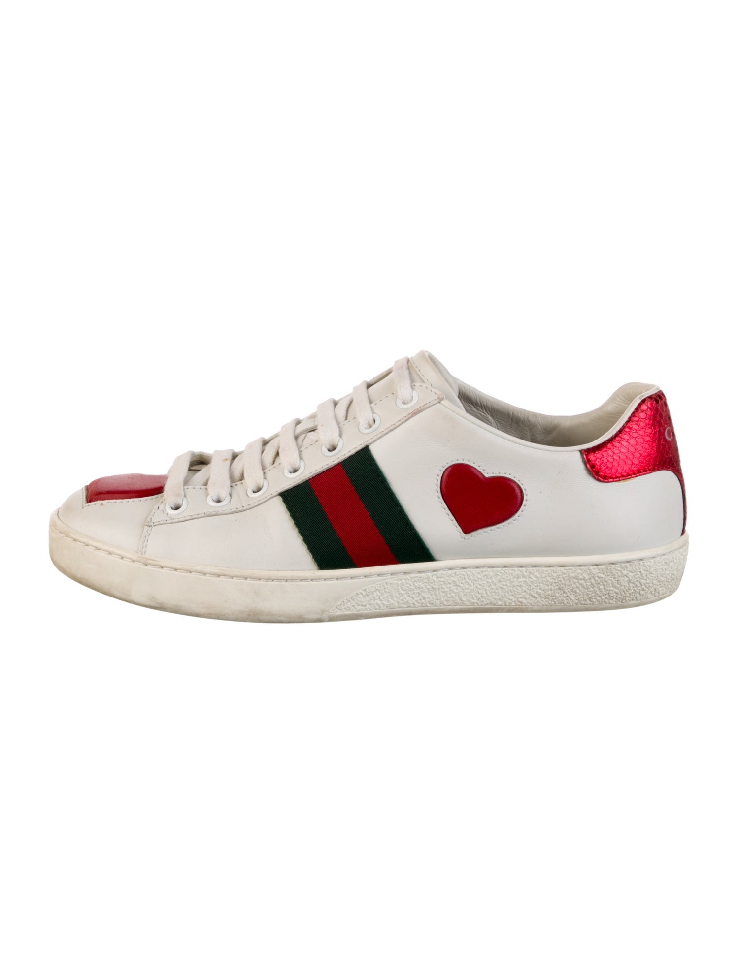Gucci Web Accent Leather Sneakers
