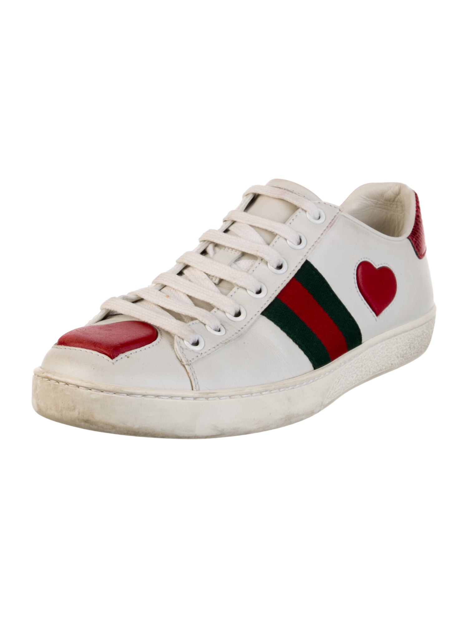 Gucci Web Accent Leather Sneakers