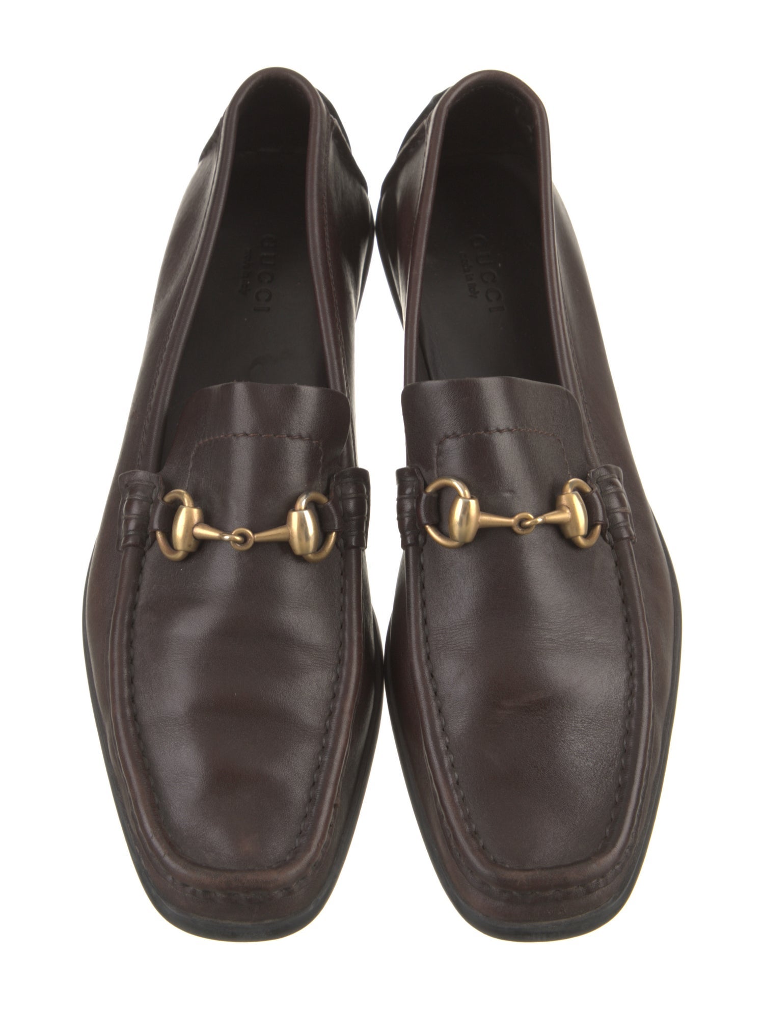 Gucci Horsebit Accent Leather Loafers