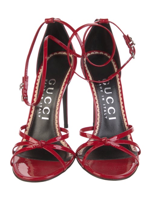 Gucci Double G Logo Patent Leather Sandals