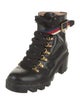 Gucci Sylvie Web Accent Leather Combat Boots
