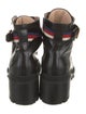 Gucci Sylvie Web Accent Leather Combat Boots