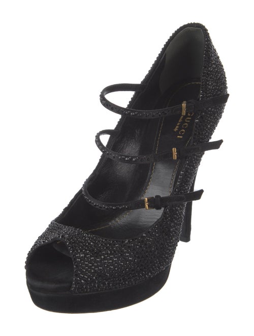 Gucci Colorblock Pattern Crystal Embellishments Pumps