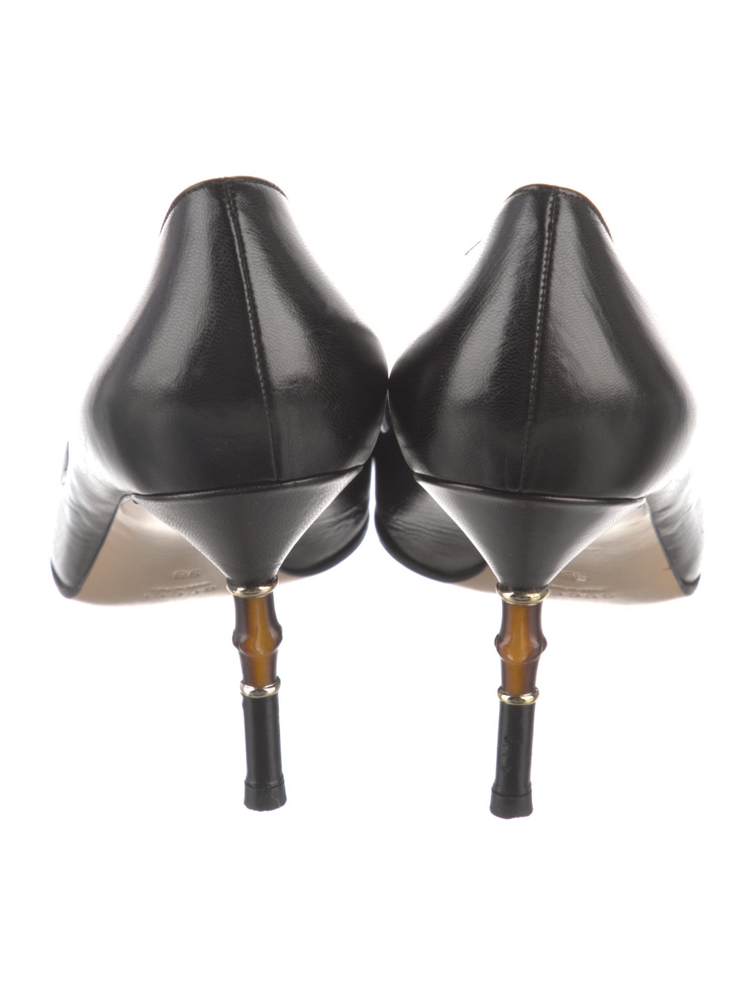 Gucci Bamboo Accent Leather Pumps