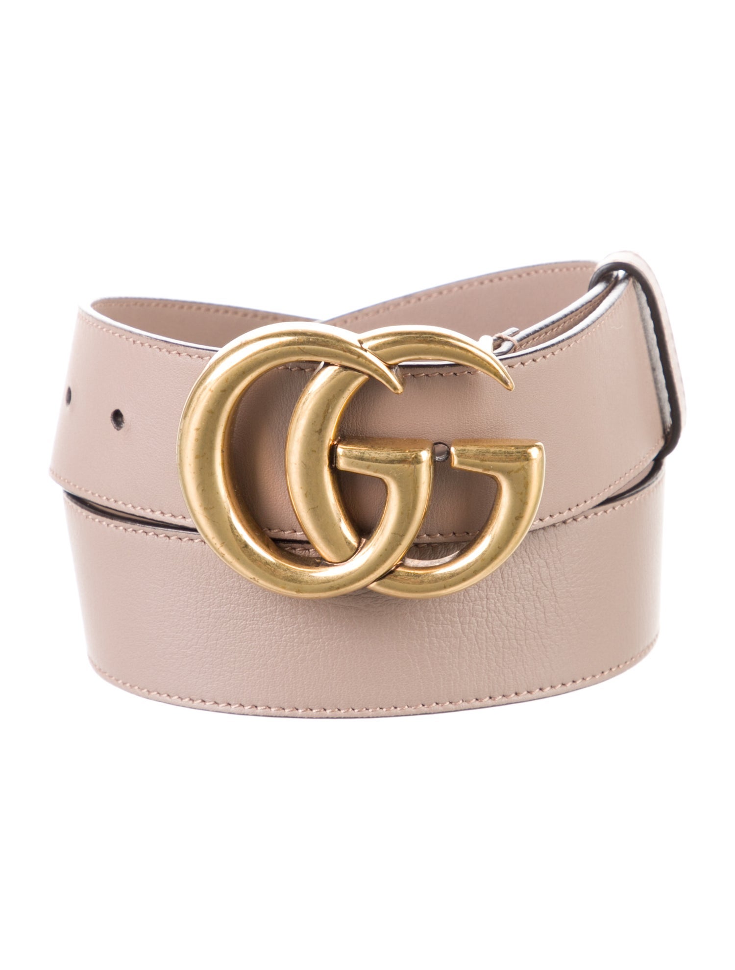 Gucci Double G Logo Leather Belt