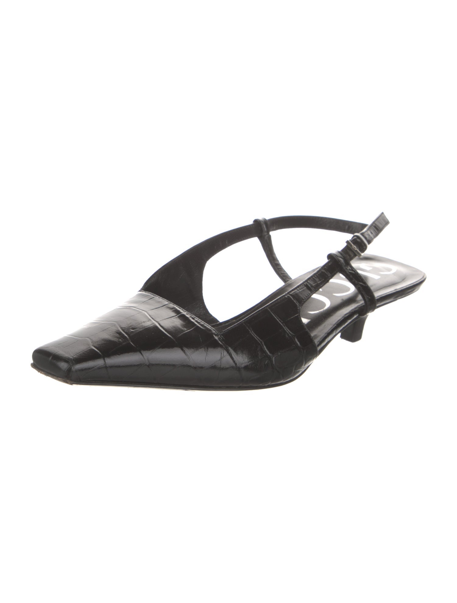 Gucci Embossed Leather Slingback Pumps