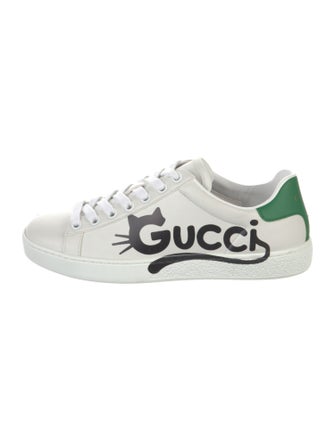 Gucci Leather Graphic Print Sneakers