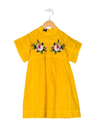 Gucci Short Sleeve Embroidered Dress