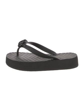 Gucci Double G Logo Rubber Flip Flops
