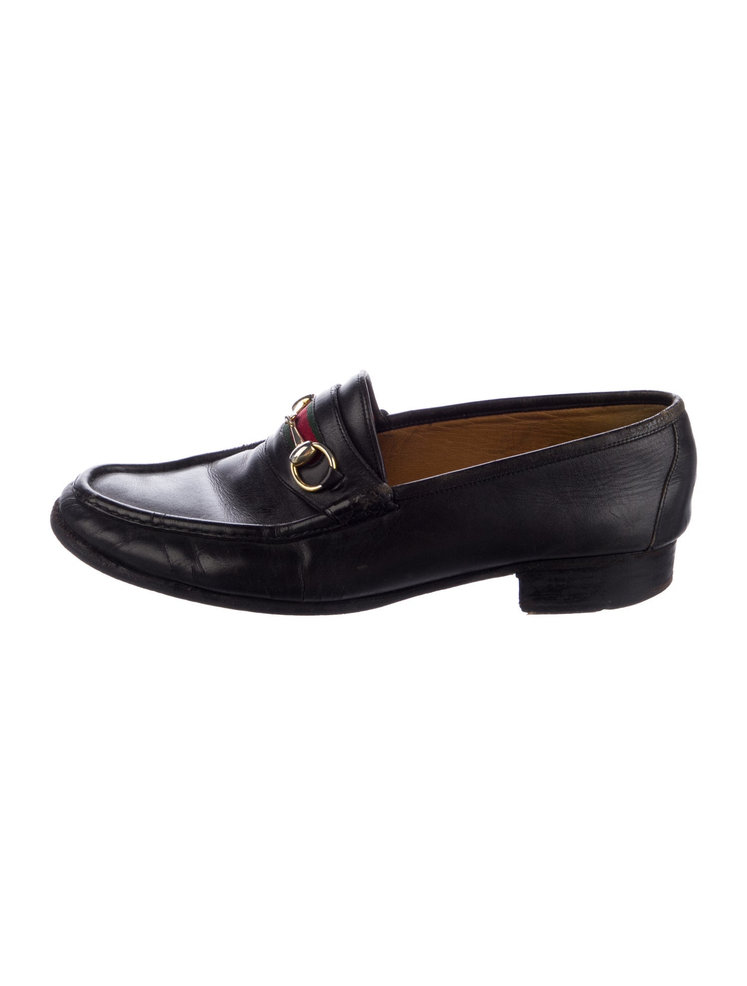 Gucci Web Accent Leather Dress Loafers