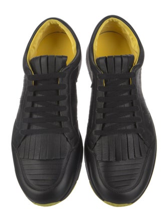 Gucci Leather Fringe Trim Accent Sneakers