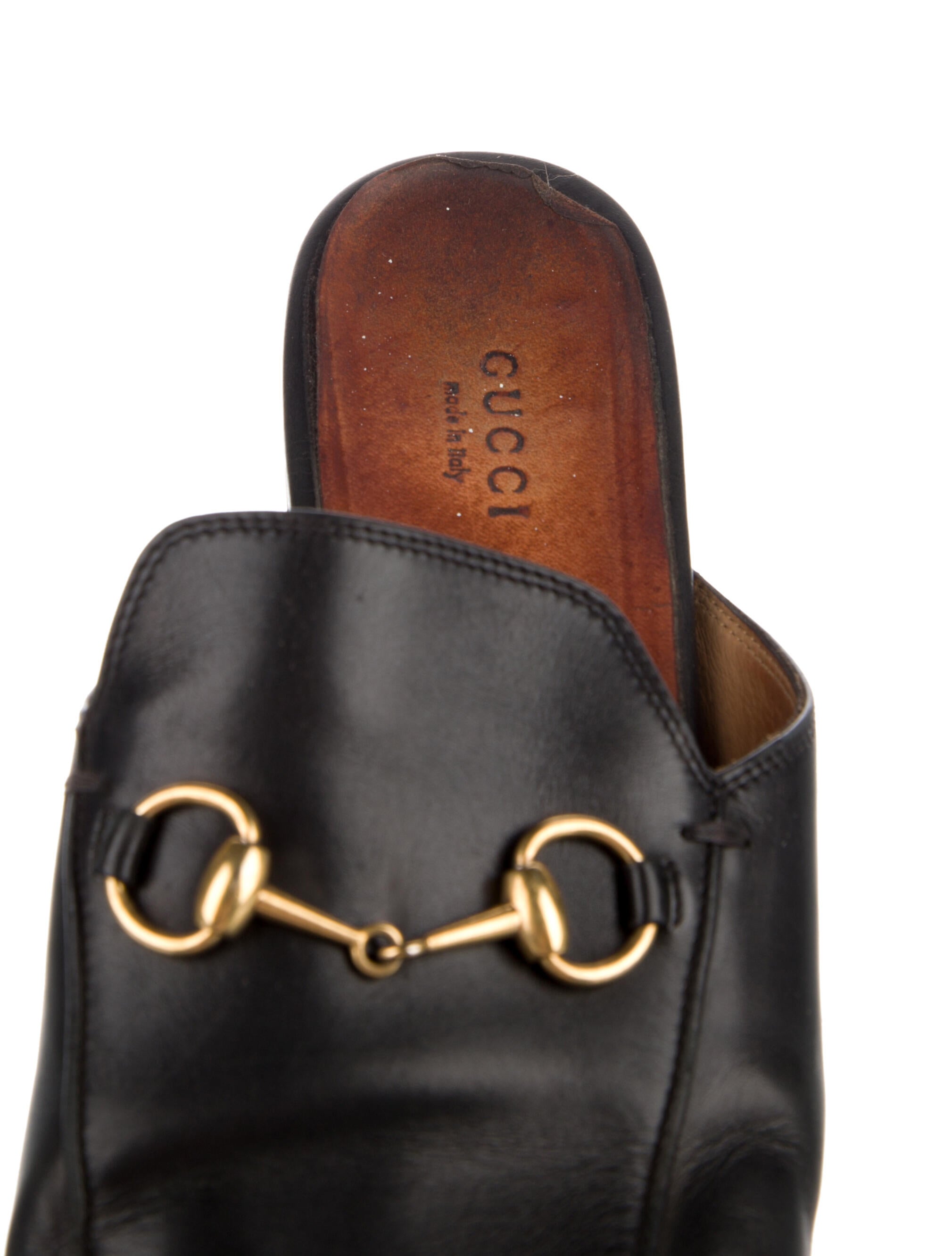 Gucci 1955 Horsebit Accent Leather Mules