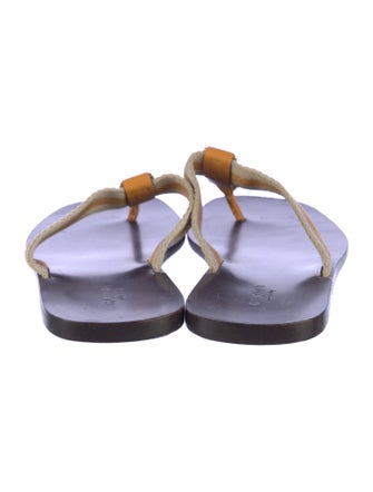 Gucci Interlocking G Logo Canvas Flip Flops