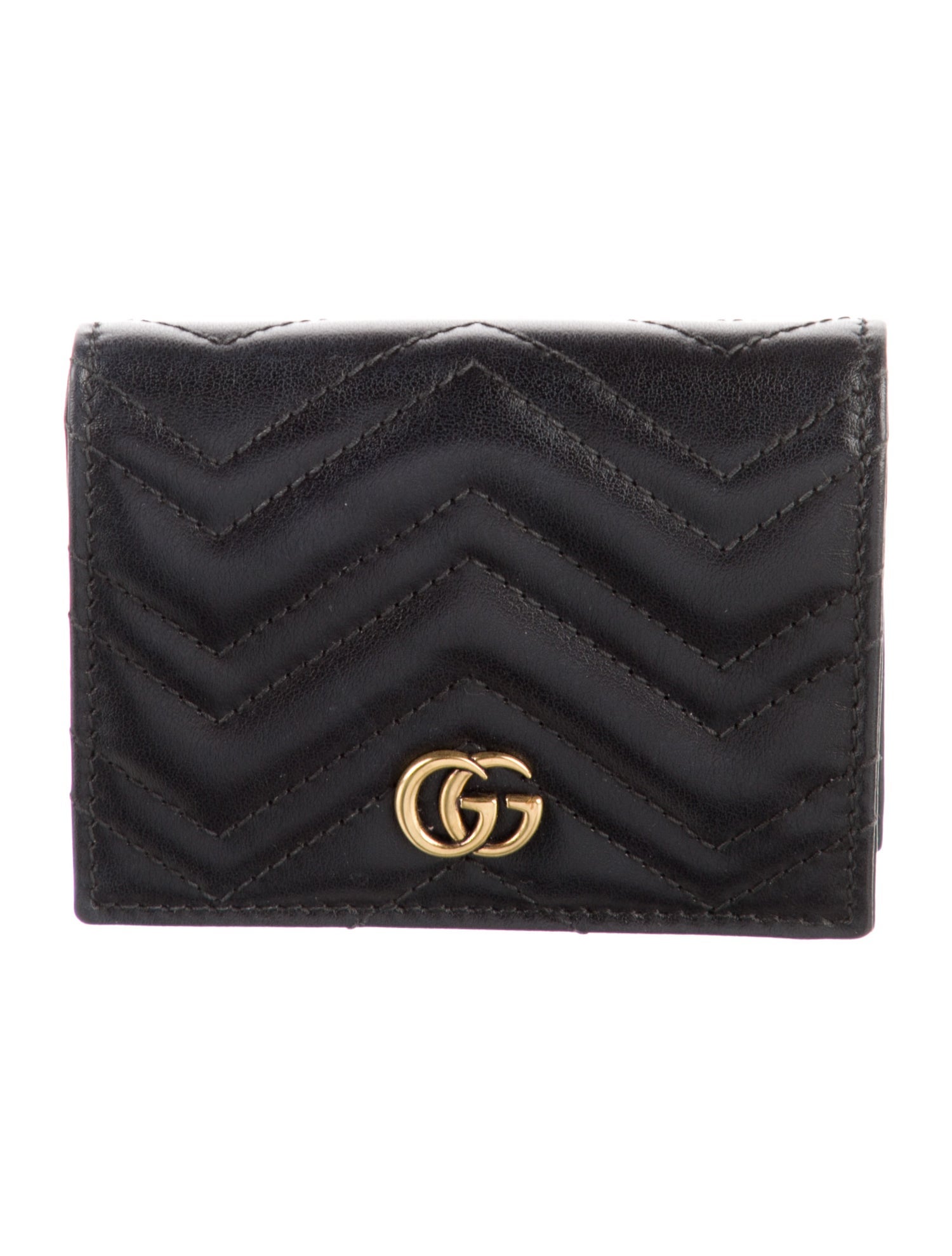 Gucci GG Marmont Card Case Double G Logo Compact Wallet