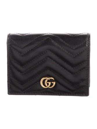 Gucci GG Marmont Card Case Double G Logo Compact Wallet