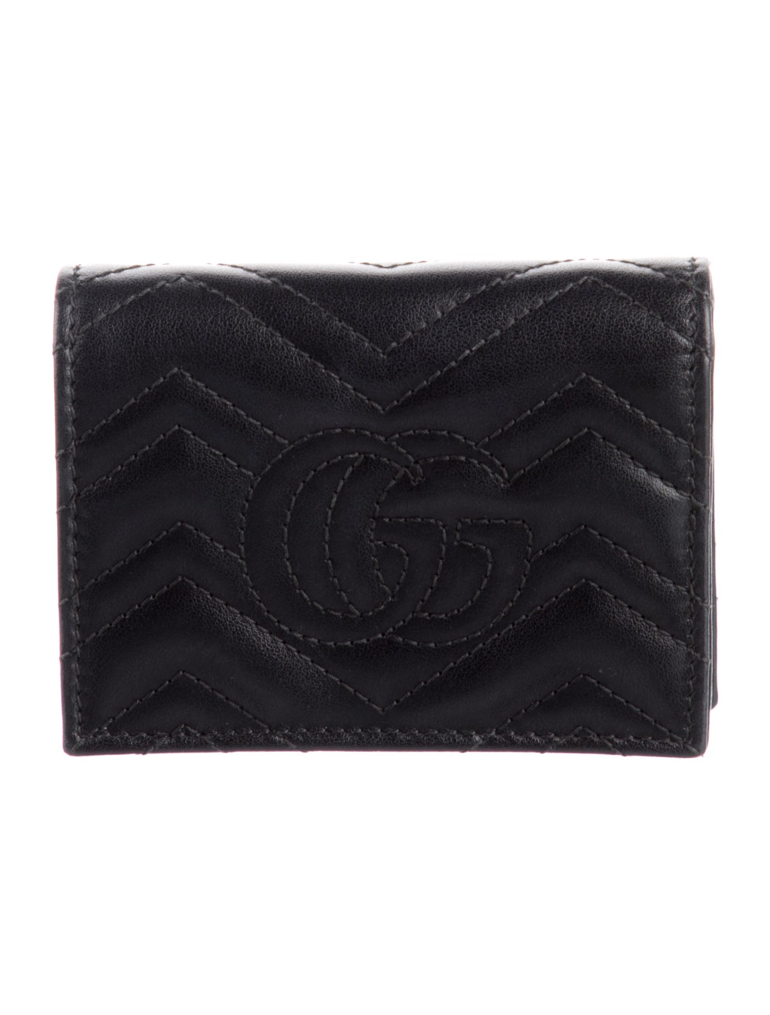 Gucci GG Marmont Card Case Double G Logo Compact Wallet