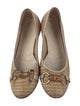 Gucci Horsebit Accent Raffia Ballet Flats