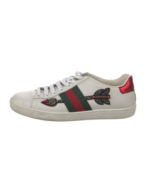 Gucci Web Accent Leather Sneakers