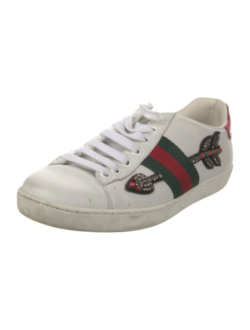 Gucci Web Accent Leather Sneakers