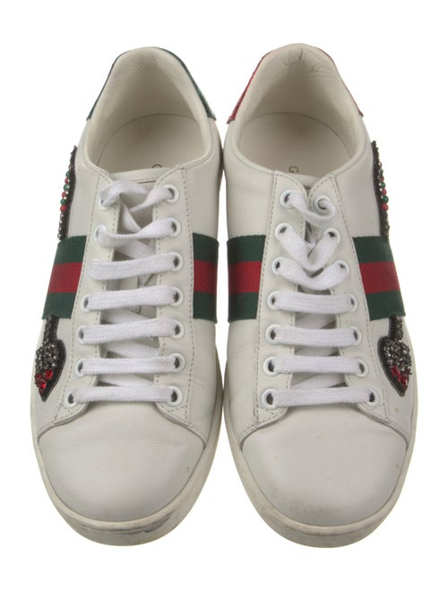 Gucci Web Accent Leather Sneakers