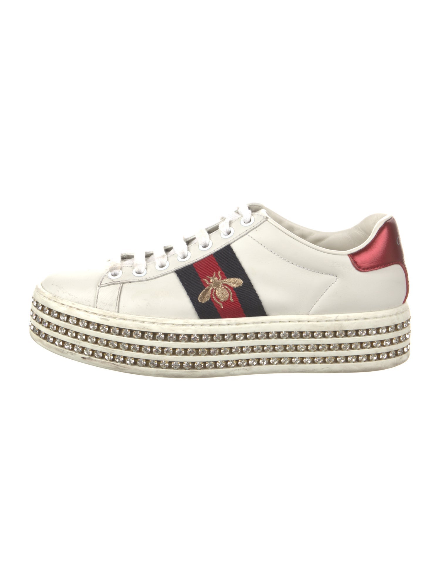 Gucci Sylvie Web Accent Leather Sneakers