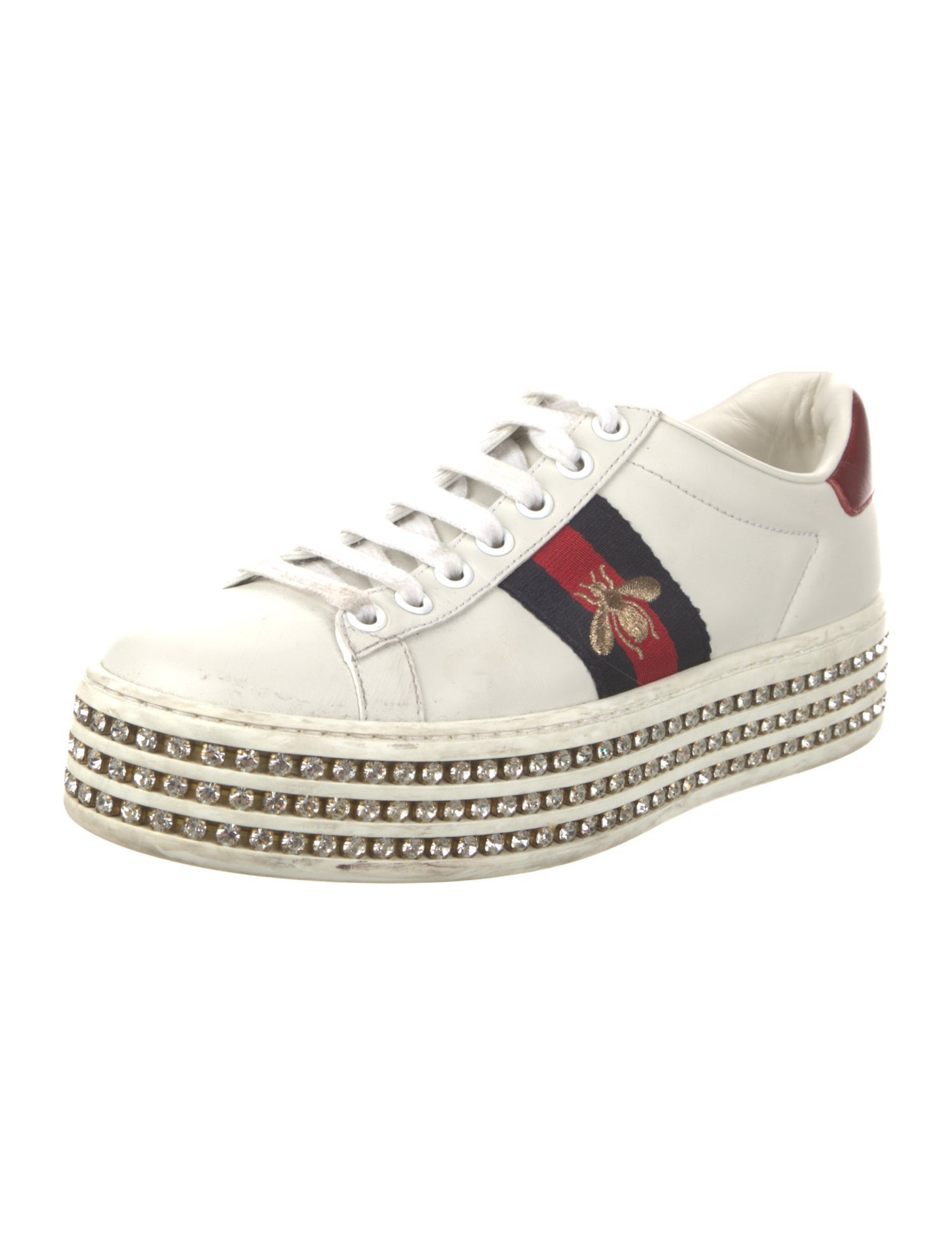 Gucci Sylvie Web Accent Leather Sneakers