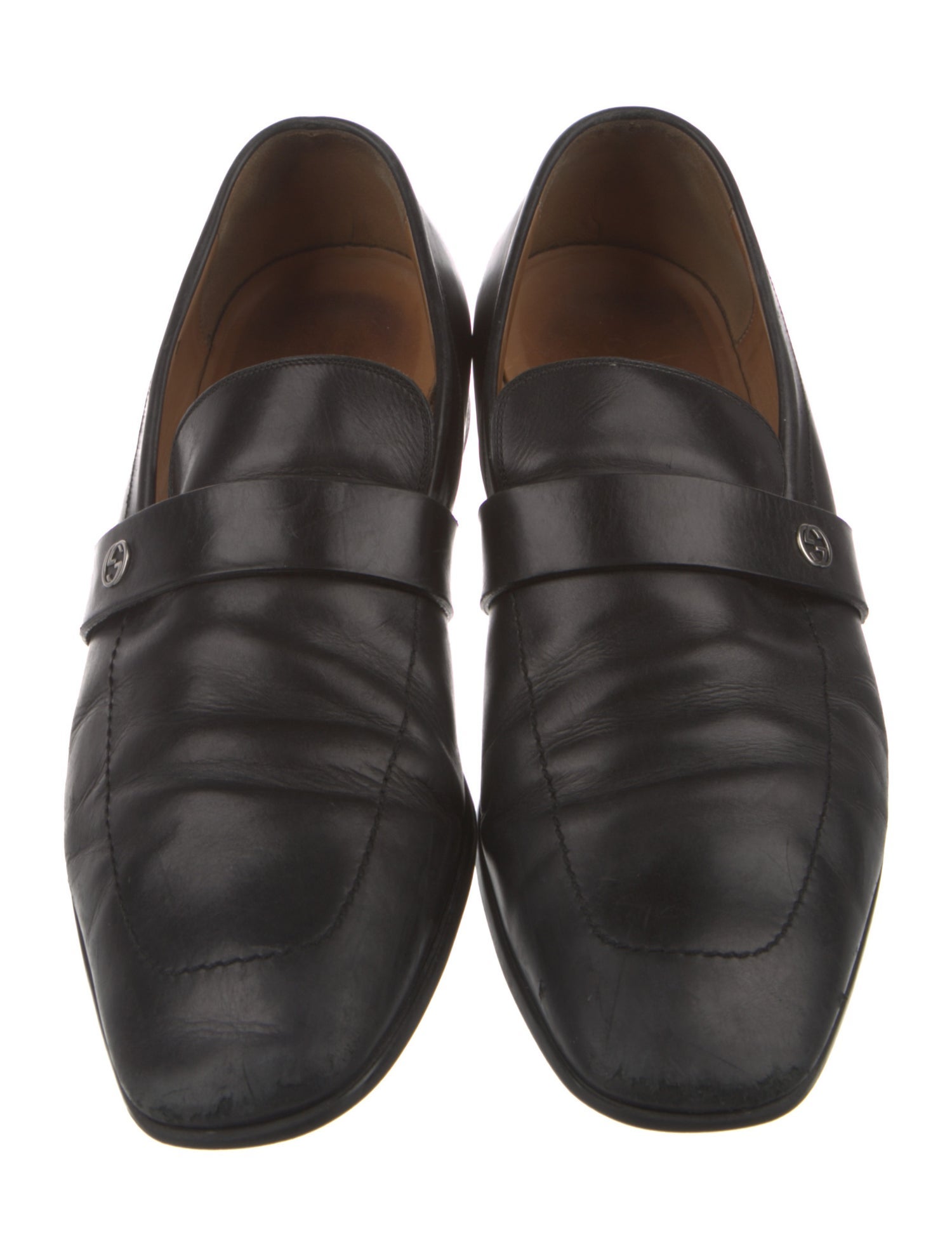 Gucci Interlocking G Logo Leather Dress Loafers