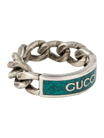 Gucci Enamel Logo Chain Link Band