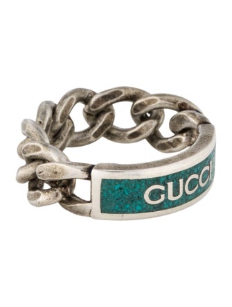 Gucci Enamel Logo Chain Link Band
