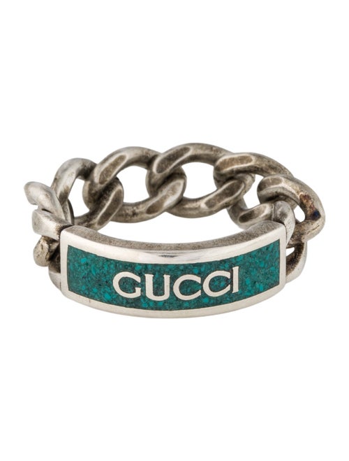Gucci Enamel Logo Chain Link Band